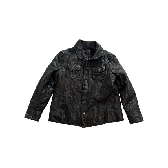 AllSaints Gloss Leather Jacket in Black